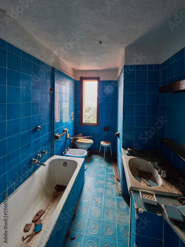 A view of an abandoned hotel