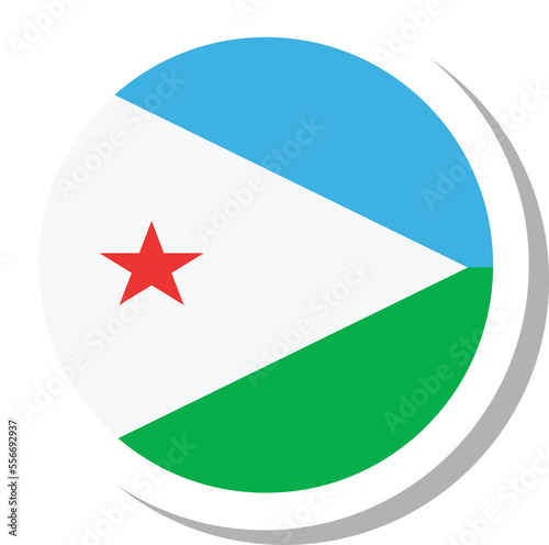 Free Download Djibouti flag circle shape, flag icon. - GFXLoad
