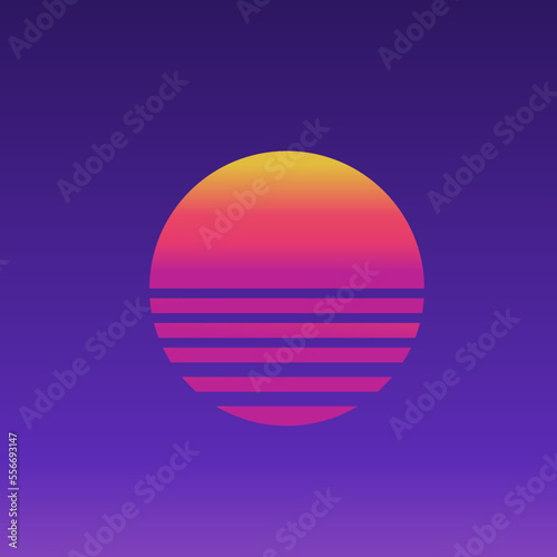 Sunset icon. Retro sun background vector ilustration. © Захар Филипчук