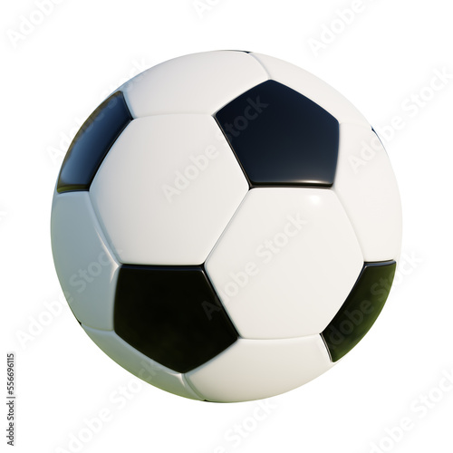 soccer ball isolated on white 3d render icon