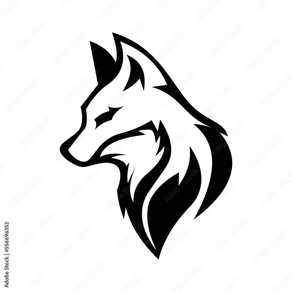 Obraz premium Fox silhouette logo symbol design illustration. Clean logo mark design. Illustration for personal or commercial business branding.