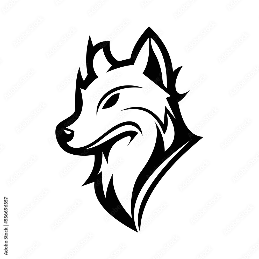 Obraz premium Fox silhouette logo symbol design illustration. Clean logo mark design. Illustration for personal or commercial business branding.