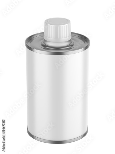 Blank oil tin can for branding. 3d render illustration.