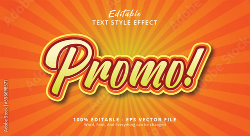 Vintage orange promo text  editable text effect