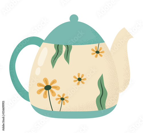 floral teapot design photo