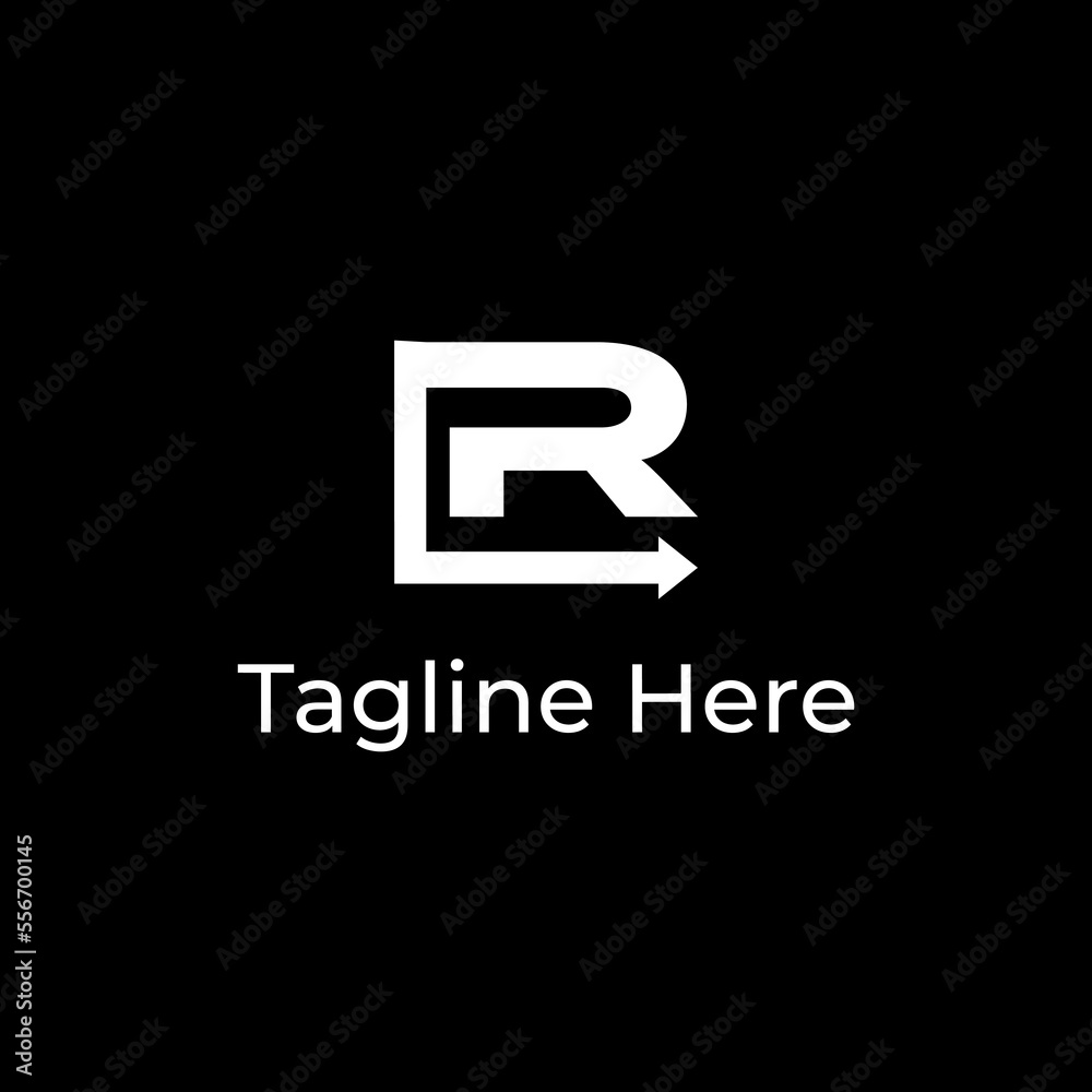 lettering r logo design