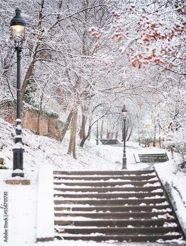 Stairs to the castle of Bud...