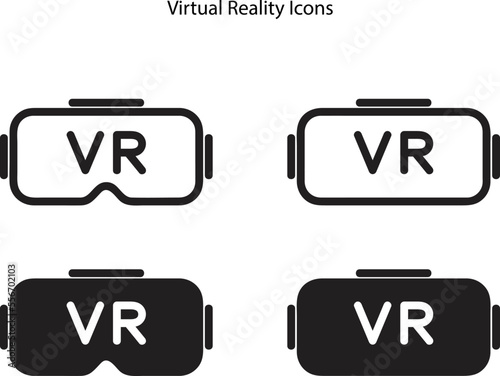 VR glasses icon. Vector VR glasses illustration white background. Game glasses symbol