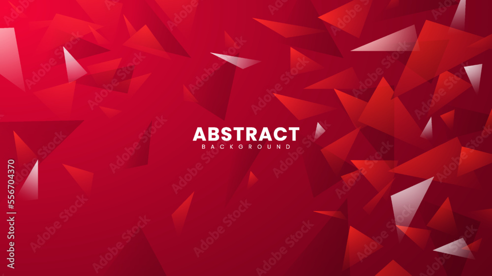 Obraz premium Abstract triangle red gradient color background. Abstract geometric background, suitable for banner, poster, flyer, landing page or presentation background.