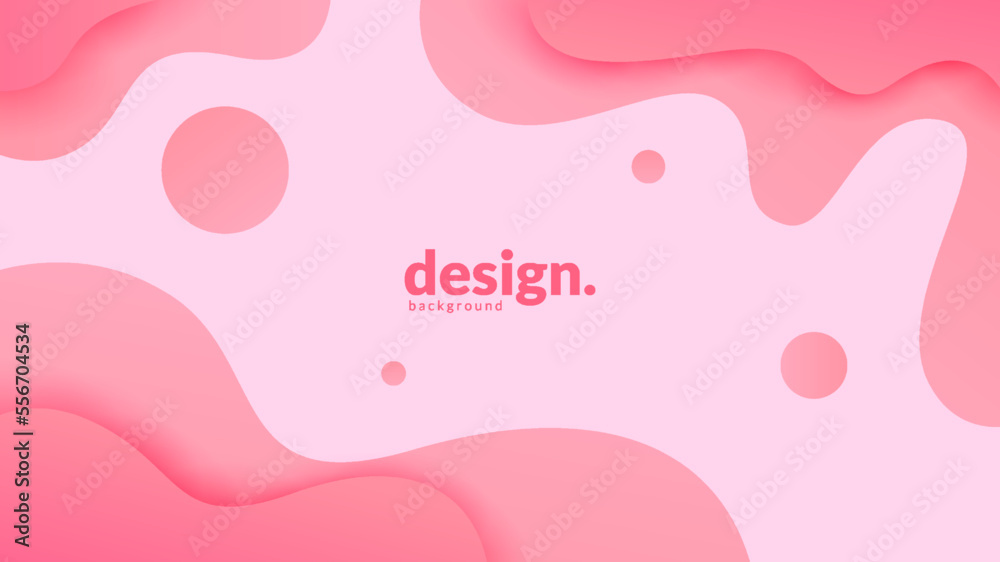 Abstract minimalist wave background. Modern pink background design. Liquid shapes composition. Fit for presentation design, website, banners, wallpapers, brochure, posters