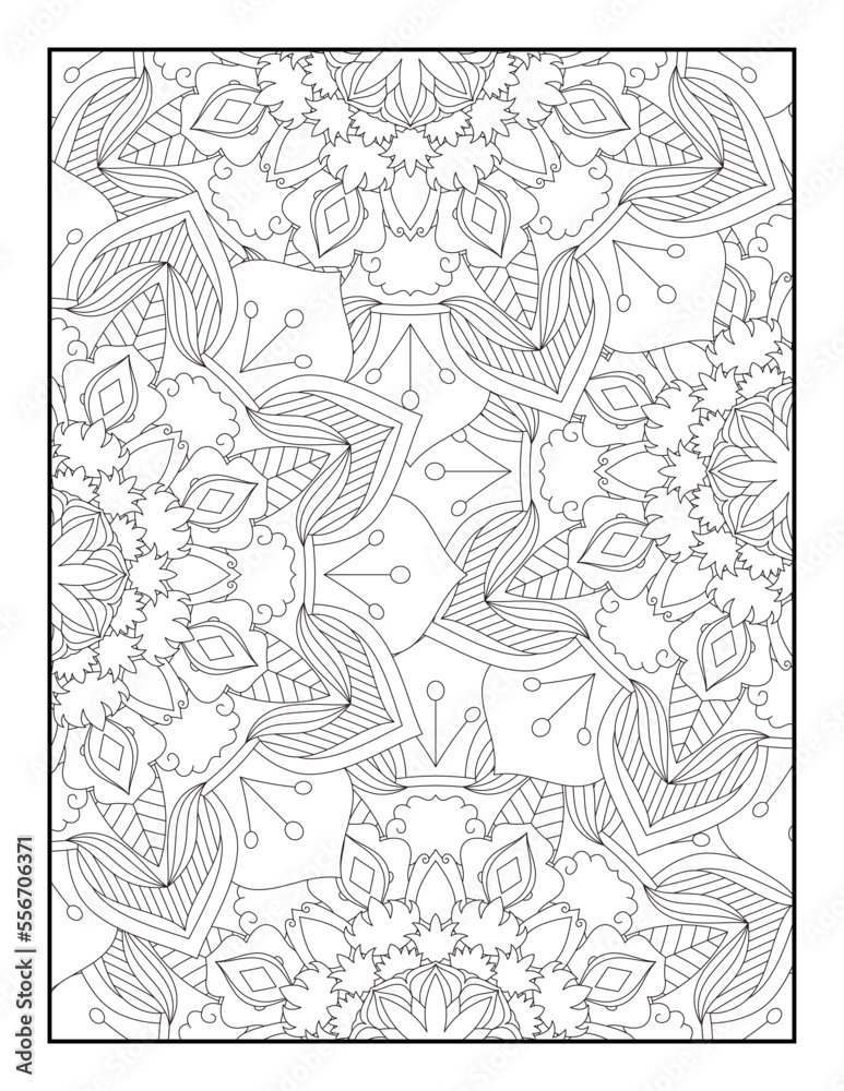 Floral Mandala Coloring Pages,  Flower Mandala Coloring Page, Coloring Page For Adult 