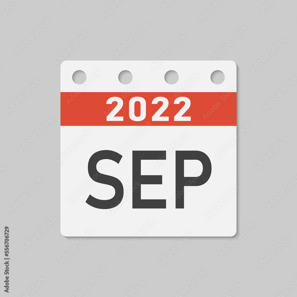 Icon page calendar - 2022 year, month September Icon page calendar - 2022 year, month September