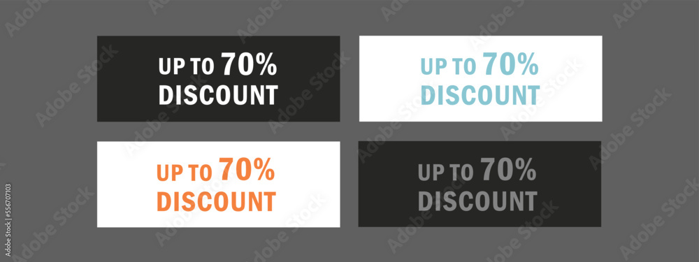 Up to 70 percent discount typography.. Super sale mega offer banner