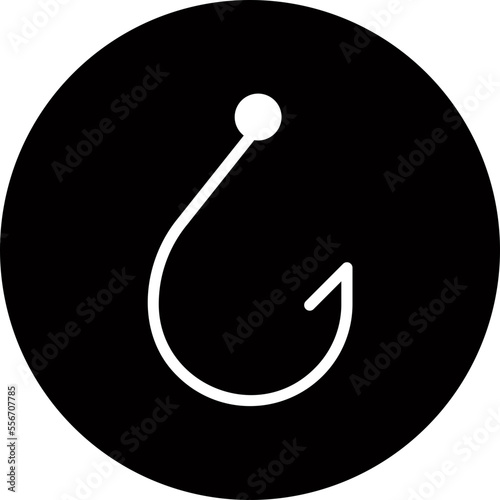 fishing hook glyph icon