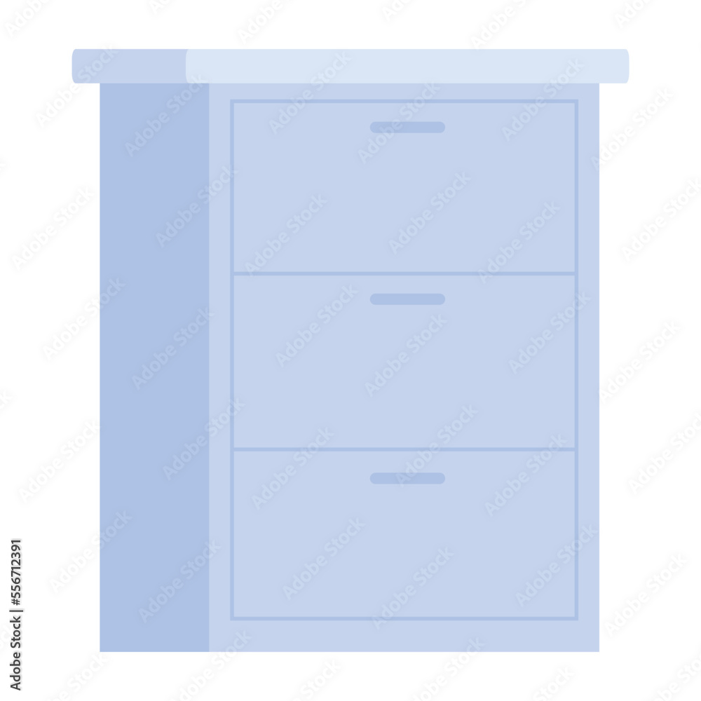 Check out an icon of drawer chest that designed in a flat style Check out an icon of drawer chest that designed in a flat style