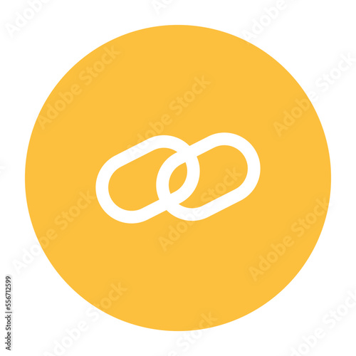 An editable flat icon of link 