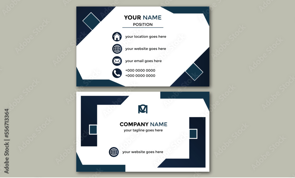 New and modern business card design template  simple and minimal business card design background