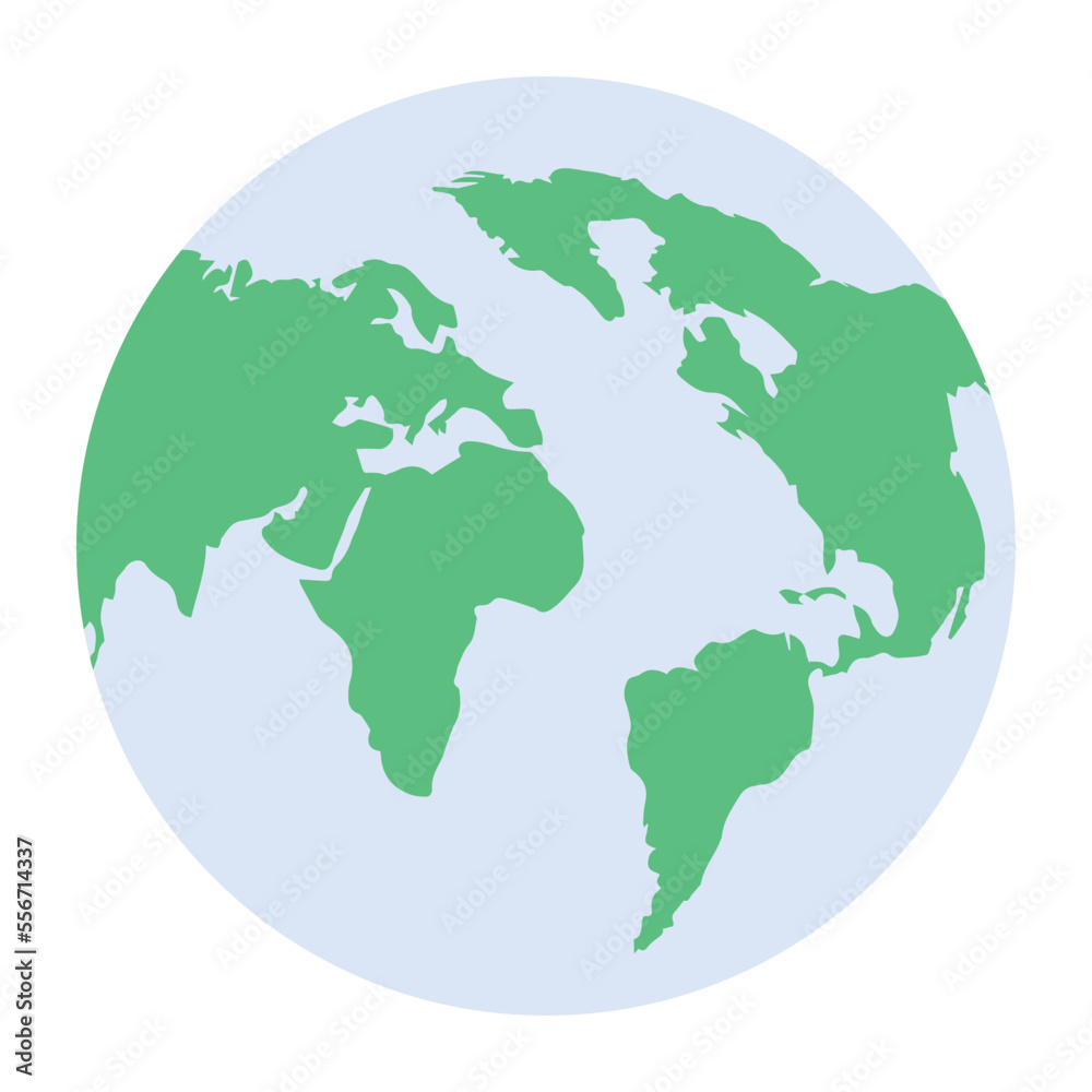 Here is a flat icon of world globe 