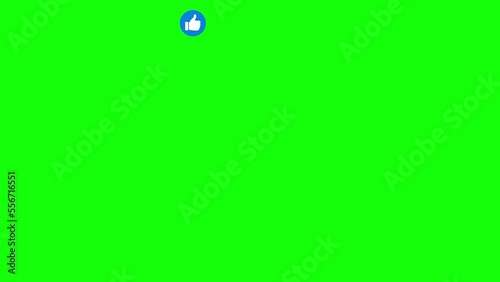 Like emoji icon. Social Media Facebook emotion icon animated on a green screen background. 4K Emoticon Motion Design Video.