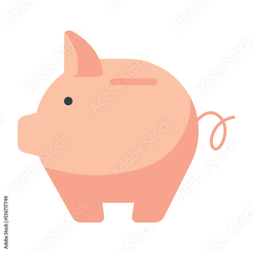 A flat icon of piggy bank 