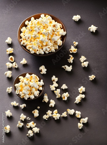 popcorn in a bowl, colorful