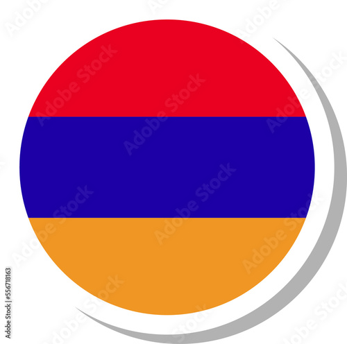 Armenia flag circle shape, flag icon.