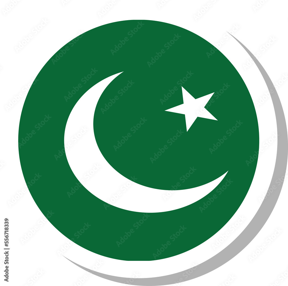 Pakistan flag circle shape, flag icon. Pakistan flag circle shape, flag icon.
