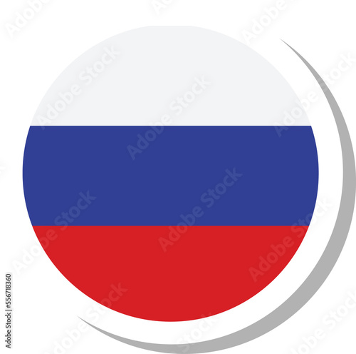 Russia flag circle shape, flag icon.