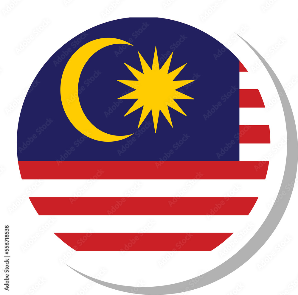 Malaysia flag circle shape, flag icon. Malaysia flag circle shape, flag icon.