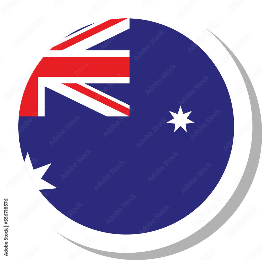 Australia flag circle shape, flag icon. Australia flag circle shape, flag icon.
