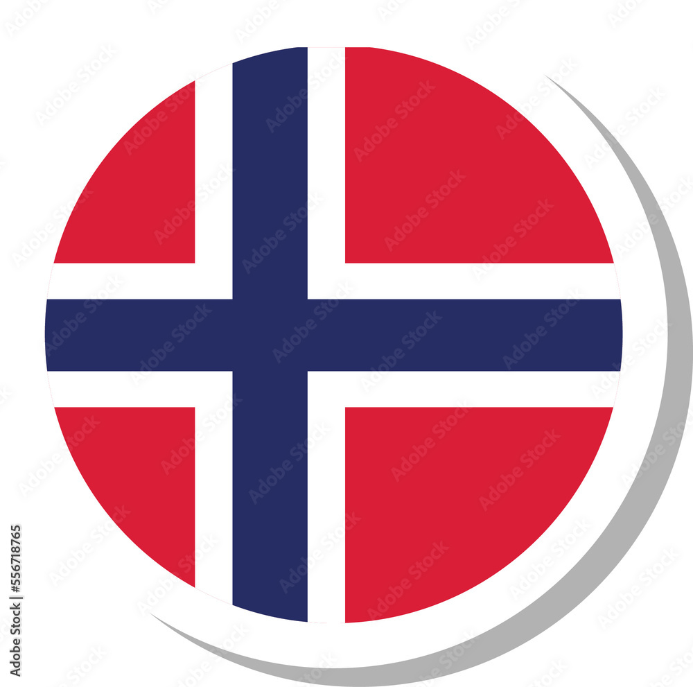 Norway flag circle shape, flag icon. Norway flag circle shape, flag icon.
