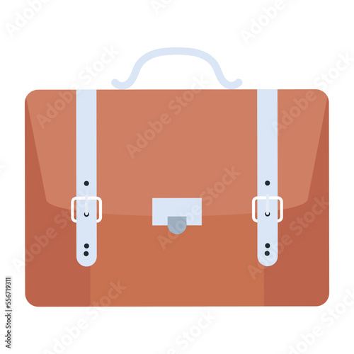 Ready to use satchel bag flat icon 