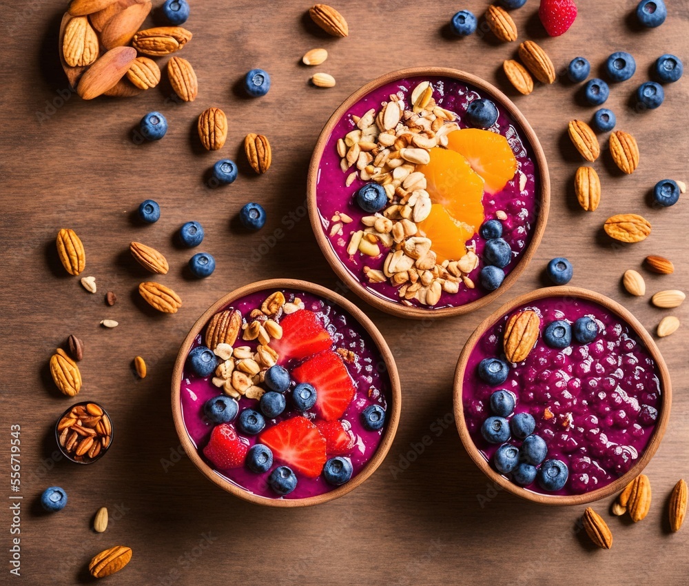 bowl of smoothie with fruits
