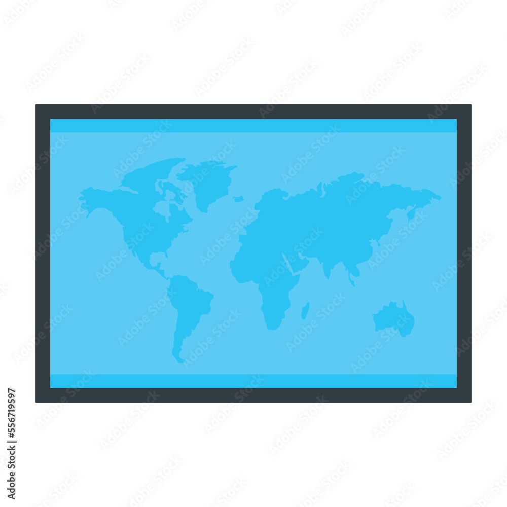 A world map flat vector icon A world map flat vector icon