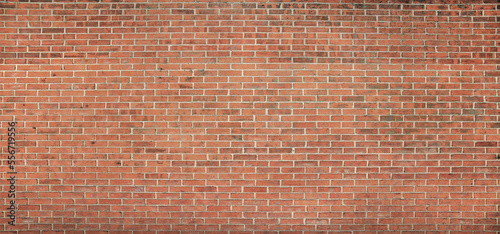 Red street brick wall background or texture