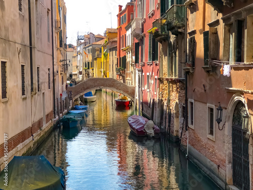 canal with ships in Venice © travelview