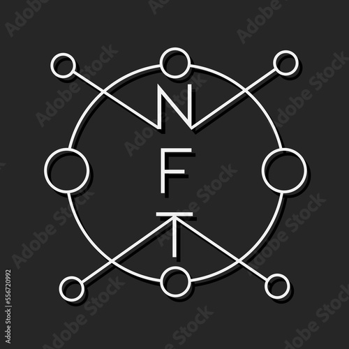 NFT technology line icon. Crypto Icon or Logo Symbol vector illustration