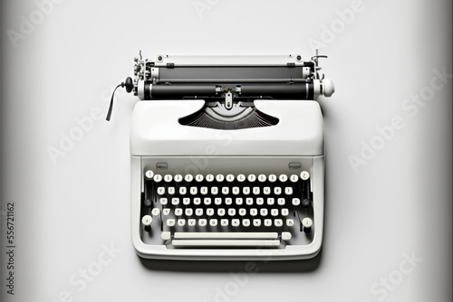Legacy White Typewriter with a shiny look. Generative AI