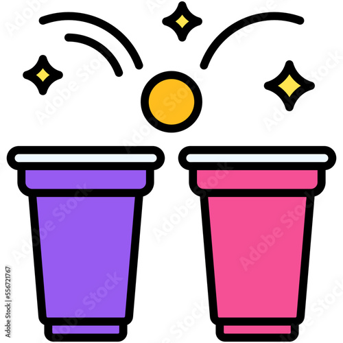 Beer pong icon, New year realated vector