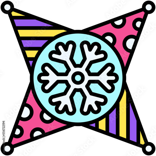 Snowflake pinata icon, New year realated vector