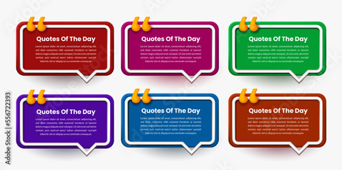 Collection quote speech bubble frames, mention quote frames and callout text templates