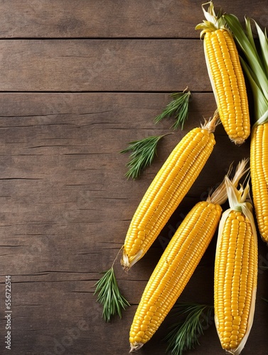 corn on the wooden table