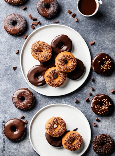 donuts with chocolate and nuts