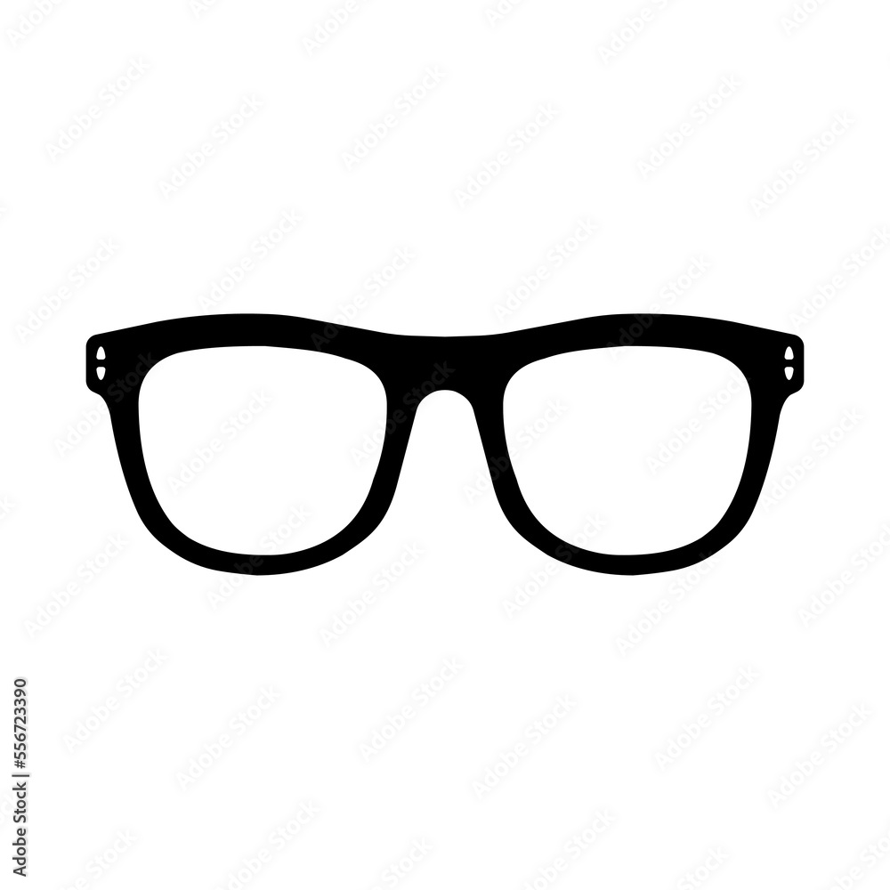 Fototapeta premium Trendy Nerd Glasses - Vector Illustration Black Silhouette Design Logo