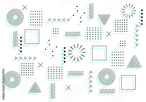 geometric shapes with dots in a modern style