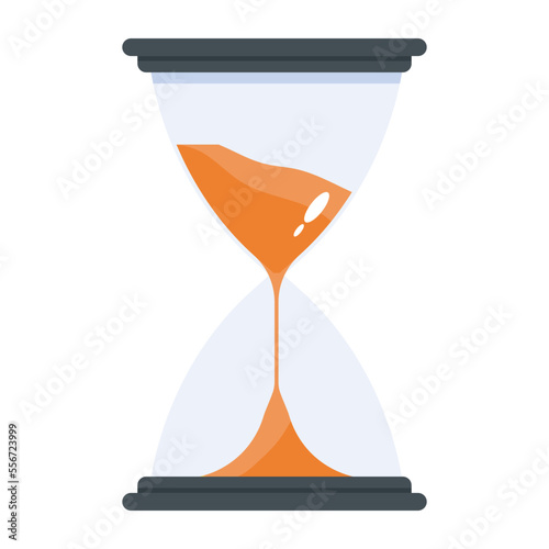 A flat icon of sand timer 