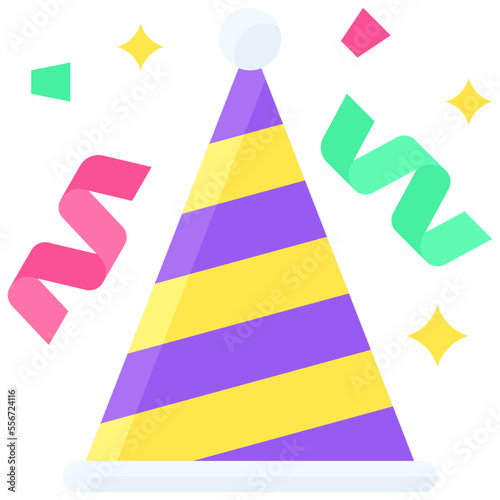 Party hat icon, New year realated vector