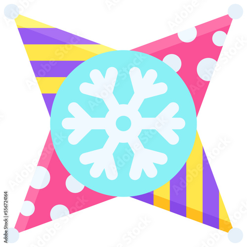 Snowflake pinata icon, New year realated vector