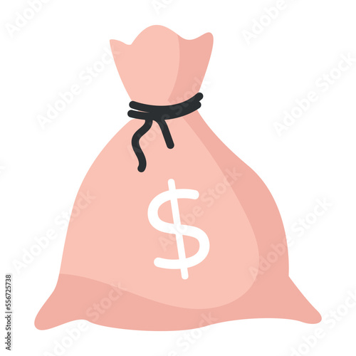 A handy flat icon of money bag 