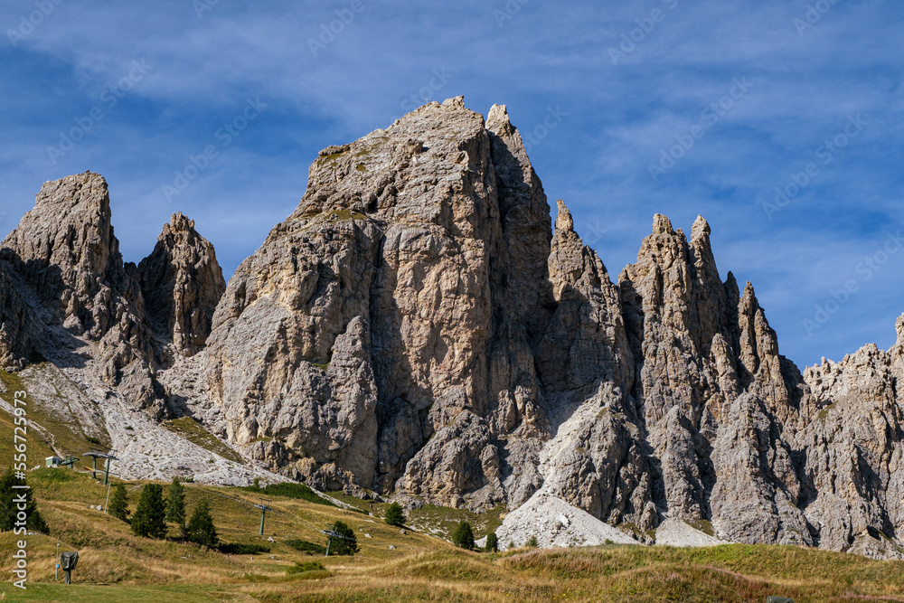Breathtaking view of the extraordinary stone formations in the Dolomites mountains in South Tyrol, Italy Breathtaking view of the extraordinary stone formations in the Dolomites mountains in South Tyrol, Italy